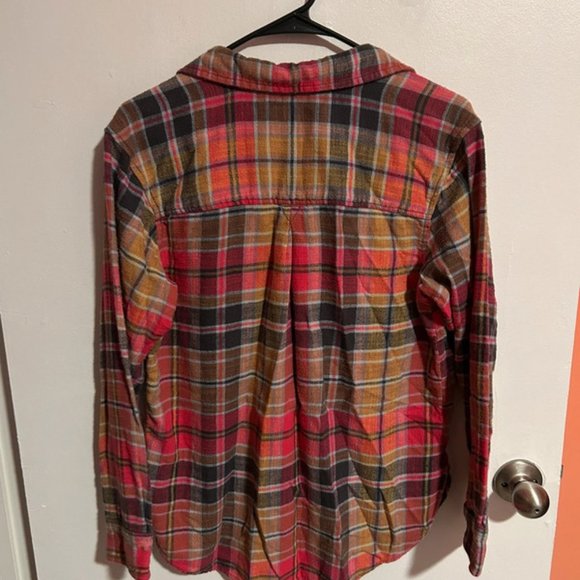 Ladies American Eagle Pink Flannel Button Down Shirt size XS - Picture 5 of 5